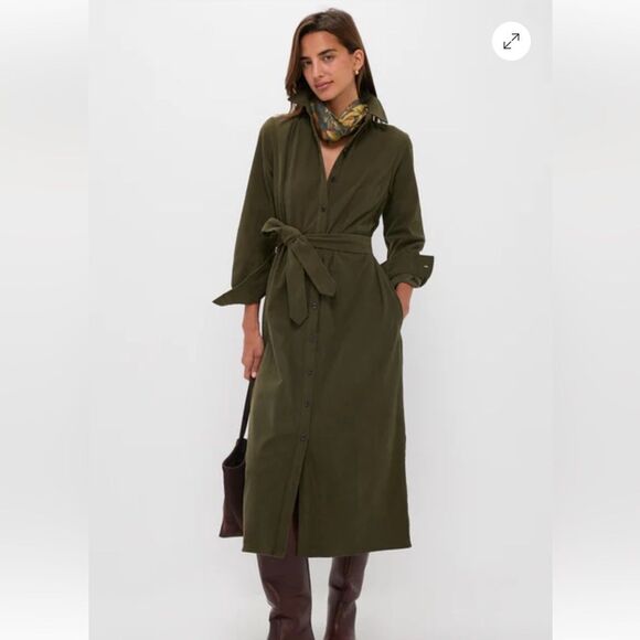 Tuckernuck Dresses & Skirts - NWOT Tuckernuck Olive Wide Wale Corduroy Tara Shirt Dress
